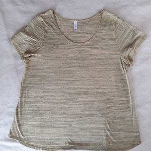 LulaRoe Greenish/Yellow Classic T